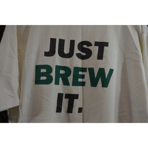Kitsilano Brewing Company Ltd. Large White Shirt Cotton Vtg Just Brew It - Picture 7 of 12